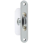 Sash Pulley 40mm Roller Radius Faceplate - 118x26mm - Polished Chrome - tradefit - 1