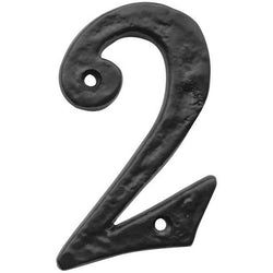 Numeral 2 - Screw Fix - 100mm - Black Antique Iron - tradefit