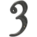 Numeral 3 - Screw Fix - 100mm - Black Antique Iron - tradefit - 1