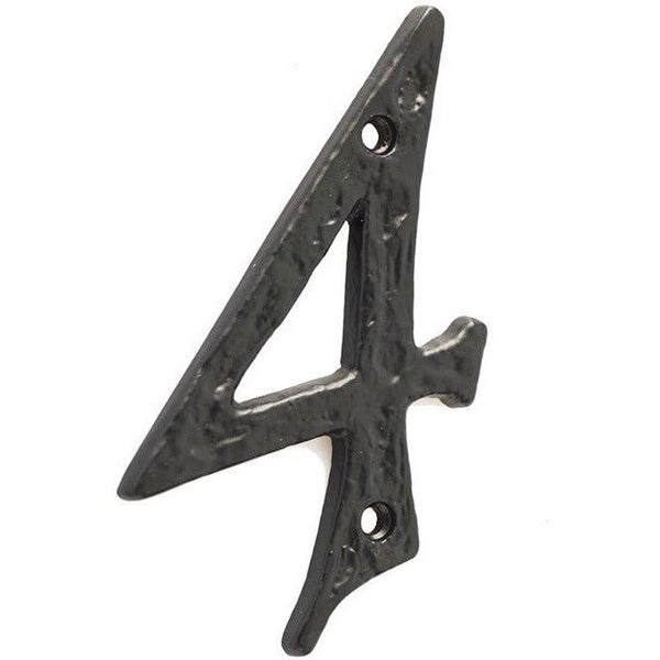 Numeral 4 - Screw Fix - 100mm - Black Antique Iron - tradefit - Featured Image