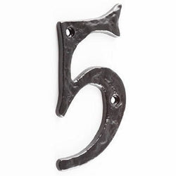 Numeral 5 - Screw Fix - 100mm - Black Antique Iron - tradefit
