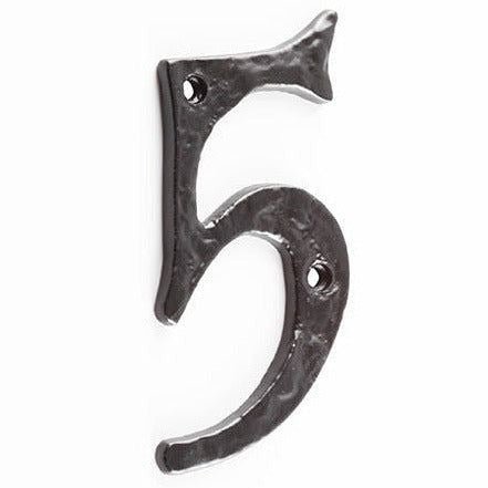Numeral 5 - Screw Fix - 100mm - Black Antique Iron - tradefit - Featured Image