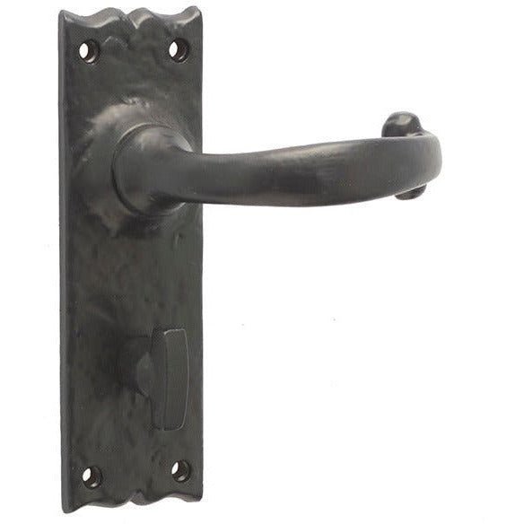Black Iron Lever Door Handles on Backplate Traditional Canterbury