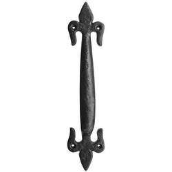 Fleur De Lys Pull Handle - 235mm - Black Antique Iron - tradefit