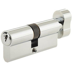 Euro Thumbturn Cylinder Lock - 40x35mm - Polished Chrome - Keyed to Differ - tradefit