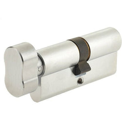 Euro Thumbturn Cylinder Lock - 35x55mm - Satin Chrome - Keyed to Differ - tradefit