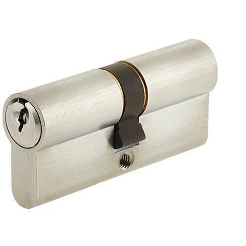 Euro Double Cylinder Lock - 35x35mm - Satin Chrome - Keyed to Differ - tradefit - Featured Image