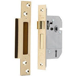 British Standard BS3621 Mortice Sashlock - 64mm Case 44mm Backset - Brass - tradefit - 1