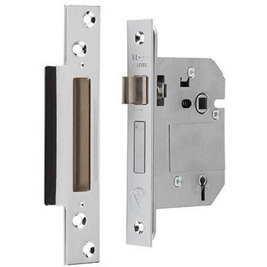 British Standard BS3621 Mortice Sashlock - 64mm Case 44mm Backset - Polished Chrome - tradefit - Featured Image