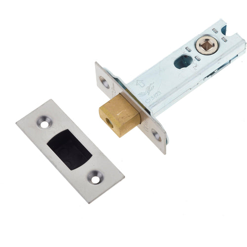 2.5 inch/64mm Tubular Deadbolt Bolt Through Fire Rated - 44mm Backset - Satin Stainless Steel - tradefit