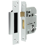 Oval Profile Sashlock Case - 65mm Case 44mm Backset - Satin Chrome - tradefit - 1