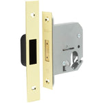 Oval Profile Deadlock Case - 76mm Case 57mm Backset - Polished Brass - tradefit - 1