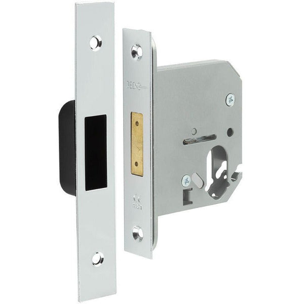 Oval Profile Deadlock Case - 76mm Case 57mm Backset - Polished Chrome - tradefit - Featured Image