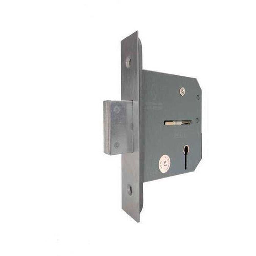 3 Lever Fire Rated Mortice Deadlock - 76mm Case 57mm Backset - Satin Chrome - tradefit