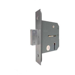 3 Lever Fire Rated Mortice Deadlock - 65mm Case 44mm Backset - Satin Chrome - tradefit