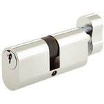 Oval Thumbturn Cylinder Lock - 35x35mm - Polished Chrome - Keyed to Differ - tradefit - 1