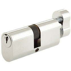 Oval Thumbturn Cylinder Lock - 35x35mm - Polished Chrome - Keyed to Differ - tradefit