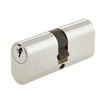 Oval Double Cylinder Lock - 30x30mm - Polished Chrome - Keyed to Differ - tradefit - 1