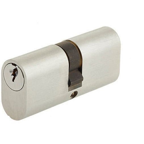Oval Double Cylinder Lock - 40x40mm - Satin Chrome - Keyed to Differ - tradefit - Featured Image