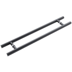 Guardsman Entrance Pull Handles - Back To Back Fix - 800 x 32mm 600mm c/c - Matt Black - tradefit