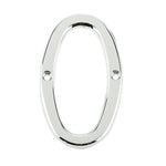 Numeral 0 - Screw Fix - 75mm - Polished Chrome - tradefit - 1