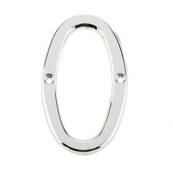 Numeral 0 - Screw Fix - 75mm - Polished Chrome - tradefit