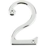 Numeral 2 - Screw Fix - 75mm - Polished Chrome - tradefit - 1