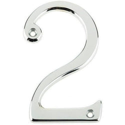 Numeral 2 - Screw Fix - 75mm - Polished Chrome - tradefit