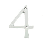Numeral 4 - Screw Fix - 75mm - Polished Chrome - tradefit - 1