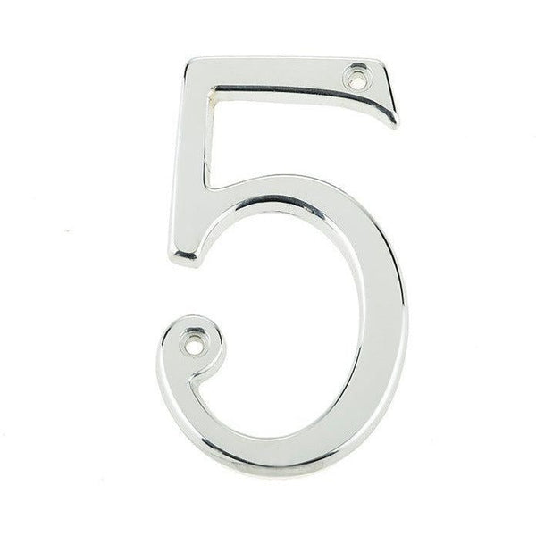 Numeral 5 - Screw Fix - 75mm - Polished Chrome - tradefit - Featured Image