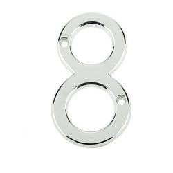 Numeral 8 - Screw Fix - 75mm - Polished Chrome - tradefit