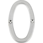 Numeral 0 - Screw Fix - 75mm - Satin Chrome - tradefit - 1