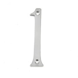 Numeral 1 - Screw Fix - 75mm - Satin Chrome - tradefit