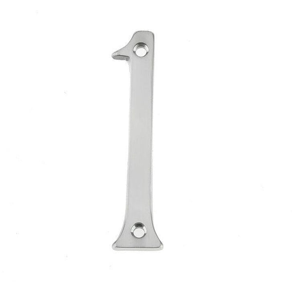 Numeral 1 - Screw Fix - 75mm - Satin Chrome - tradefit - Featured Image