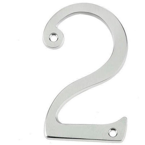 Numeral 2 - Screw Fix - 75mm - Satin Chrome - tradefit - Featured Image
