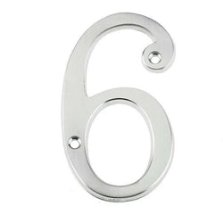 Numeral 6 or 9 - Screw Fix - 75mm - Satin Chrome - tradefit