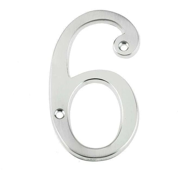 Numeral 6 or 9 - Screw Fix - 75mm - Satin Chrome - tradefit - Featured Image