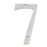 Numeral 7 - Screw Fix - 75mm - Satin Chrome - tradefit - 1