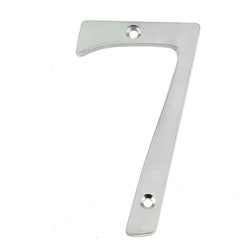 Numeral 7 - Screw Fix - 75mm - Satin Chrome - tradefit