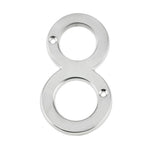 Numeral 8 - Screw Fix - 75mm - Satin Chrome - tradefit - 1