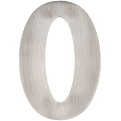Numeral 0 - Bolt Fixing - 150mm - Satin Stainless Steel - tradefit