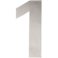 Numeral 1 - Bolt Fixing - 150mm - Satin Stainless Steel - tradefit