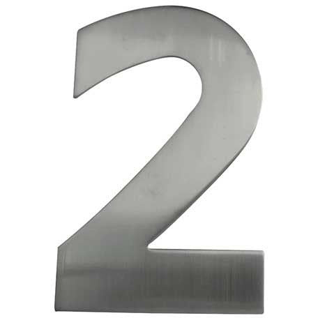 Numeral 2 - Bolt Fixing - 150mm - Satin Stainless Steel - tradefit - Featured Image