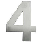 Numeral 4 - Bolt Fixing - 150mm - Satin Stainless Steel - tradefit - 1