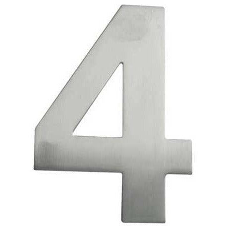 Numeral 4 - Bolt Fixing - 150mm - Satin Stainless Steel - tradefit - Featured Image