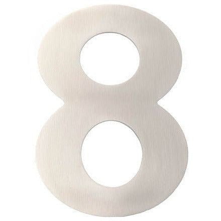 Numeral 8 - Bolt Fixing - 150mm - Satin Stainless Steel - tradefit - Featured Image