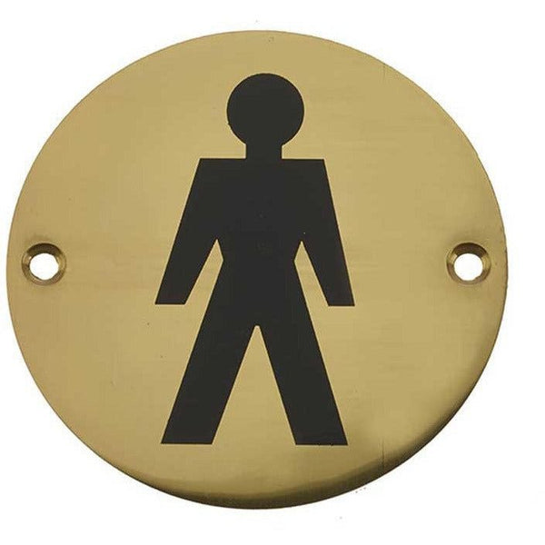 Male Pictogram Sign - 76mm - Polished Brass - tradefit - Featured Image