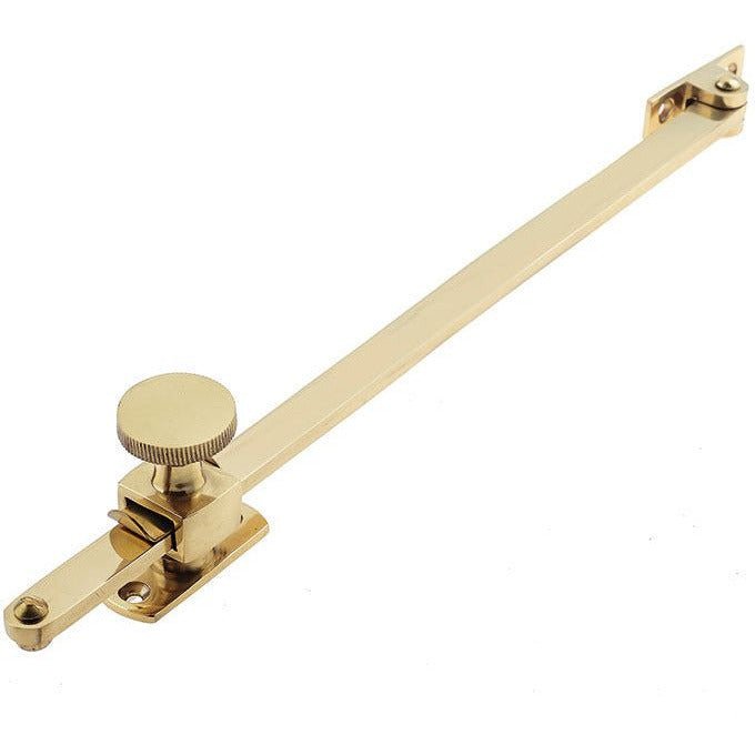 Frelan - Sliding Screw Down Window Stay (12") 350mm - Polished Brass