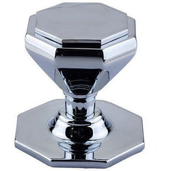 Octagonal Centre Door Knob - 70mm - Polished Chrome - tradefit