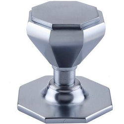 Octagonal Centre Door Knob - 70mm - Satin Chrome - tradefit
